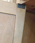Black Concealed Hinges For Inset Doors Pair installed on cabinet with side to side adjustable plate, includes two screws