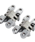 Killer Concealed Cross Hinge Pair For Sleek Door Setup Heavy Duty Stainless Steel in silver finish, measuring 2.37 X 60mm.