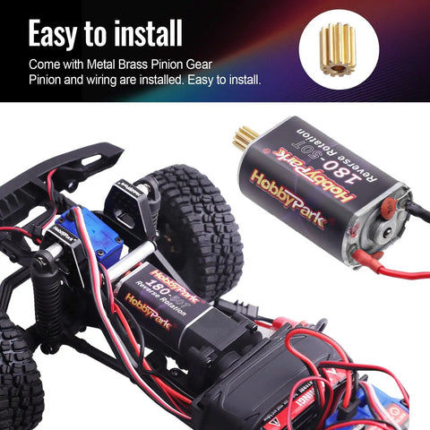 Beefy Torque 180 50T Brushed RC Motor With 11T Pinion Gear Included for Traxxas TRX4M 1 By 18 Scale Crawler Upgrades displayed