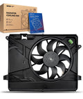 Engine Radiator Cooling Fan Assembly For Chevrolet Trax And Buick Encore Direct Bolt On Replacement with the manual and packaging.