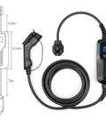 40 Amp Level 2 EV Charger Portable 9.6kW With NEMA 14 50 Outlet, 25ft Cable, LCD Display showing charging status