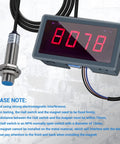 Digital Red LED Tachometer RPM Speed Meter For 110V 230V Motors with Hall Proximity Switch NPN Sensor displayed on screen