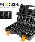 One Half Inch Drive Impact Socket Set Forty Five Piece Deep Shallow Metric Sockets Nine To Thirty Two Millimeter case