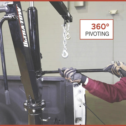 Beast Mode Hydraulic Pickup Truck Crane With 360 Degree Pivot And Integrated Hand Winch Built Legit For Up To Two Thousand Pound Vehicle Load Towing