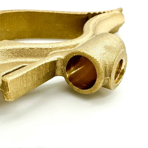 Close-up of Beefy T Style Welding Ground Clamp Ready For 300 Amp Brass Jaw And 8 Inch Reach Wide Jaw Ground Clamp for MIG TIG