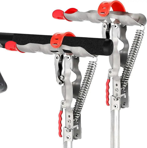 auto spring fishing rod holder Automatic 2 Pack, Stainless Steel Folding Rod Stand Ground Support Brackets Have Two Springs, Sensitivity is Adjustable and Works on Bull Sized Bluegill and UP : Sports All metal construction Automatic Fishing Rod Holder