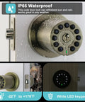 Electronic Door Knob With Backlit Keypad And Keyless Entry, Auto Lock, Waterproof, Long Battery Life, Detail View