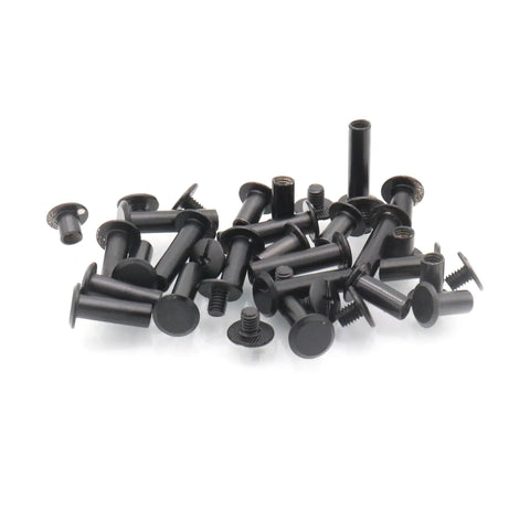 Badass Chicago Screws Binding Post Assortment Kit 120 Piece Rugged Carbon Steel hardware set, assorted black binding posts for leather crafts.