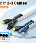 TV Cord Hider For Wall Mounts Paintable Cable Cover For 2 To 3 Wires Easy Install Wire Management For TV Cables Behind Your Flat Screen White UL94 V0 Safe Keeps Wires Hidden And Neat For A Slick Look. 4-section white raceway cover for 2-3 cables, medium size 0.94 x 0.47 in