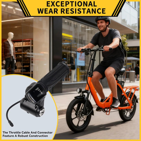 36V Electric Bike Half Twist Throttle With Integrated Display And Key Ignition Waterproof 6 Pin Connector For 36V E Bike Systems Ideal For Fat Tire Rigs Like Nephele S3 Hoverfly H3 16 Inch And Similar Models