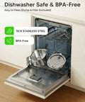 Stainless Steel Cat Water Fountain With Quiet Pump Three Point Two Liter 108Oz For Cats Dishwasher Safe 304 Stainless Steel Rust Resistant BPA Free Purrfect Hydration Dispenser parts in dishwasher