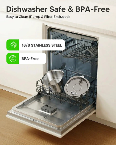 Stainless Steel Cat Water Fountain With Quiet Pump Three Point Two Liter 108Oz For Cats Dishwasher Safe 304 Stainless Steel Rust Resistant BPA Free Purrfect Hydration Dispenser parts in dishwasher
