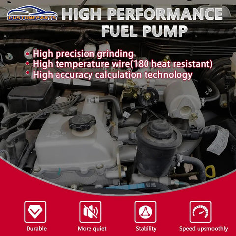 Engine bay featuring high-performance in-tank fuel pump core for Ford with installation kit visible