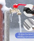 Six Pack Pipe Insulation Foam Tubes With Self Adhesive Aluminum Foil Roll 15.7 Inch Black Pipe Wrap on outdoor faucet