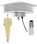 Heavy Duty Electric Chandelier Lift Kit With Smart Remote Control For High Ceiling Pendant Lights, showcasing motor and remote.