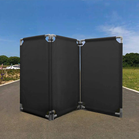 3 Panel Foldable Safety Barricade 5.8 Feet Tall High Visibility PVC Frame Beefy Heavy Duty Crowd Control Barrier Gate