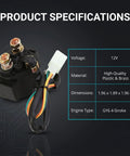 Built Tough Starter Solenoid Relay For Motorcycle Scooter With Heavy Duty Copper Terminals, 12V, Plastic & Brass.