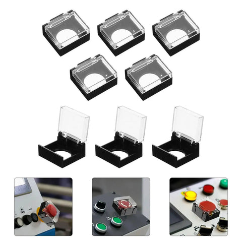 Durable 16mm Square Push Button Guard Covers Rugged Tough Dustproof Protective Caps for Emergency Stop Switches