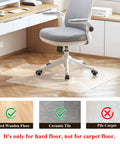 Office Chair Mat for Hardwood Floors 36x47 Heavy Duty Desk Chair Floor Protector Easy Clean Non Slip PVC Mat shown on wood floor