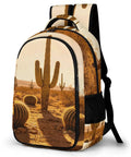 Golden Hour Arid Cactus Print Unisex Everyday Carry Backpack with durable build and smooth zipper, displayed at an angle.