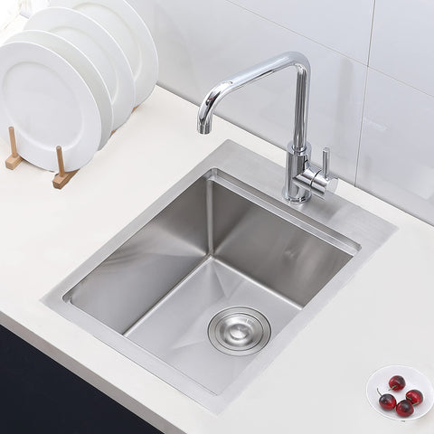 15x20 Drop In Bar Sink Top Mount Stainless Steel Wet Bar Sink With Grid Strainer And Cutting Board Single Bowl Workstation Prep Sink Pro Grade 16 Gauge T304 Stainless Brushed Finish Durable Anti Rust with plates on countertop