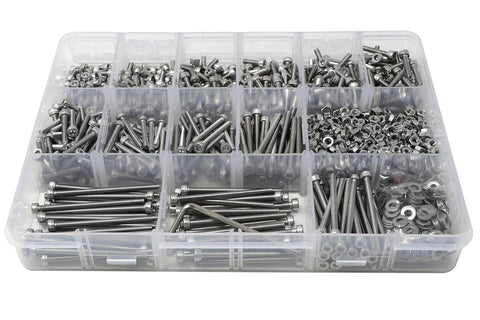 M3 Stainless Steel 304 Hex Socket Head Cap Screws Assortment Kit, 13 Sizes From 4Mm To 50Mm, 2.5Mm Hex Drive
