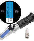 Beekeeping Refractometer for Honey and Syrup, Measures 10-32 percent Water and 58-90 percent Sugar Brix, 0.2 percent Resolution, Two-Point Calibration, Easy to Use, Pro-Grade for Honey, Condensed Milk, Sugar Syrup, Jam, and Fruit Preserves.