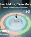 Dry Ice Blasting Machine Kit 2 In 1 With 26 Ft Hose And 44 Lb Hopper Long Reach Anti Clog System shown in large warehouse.