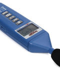 CM130 Live Sound Monitor For Stage Studio And DJ Use Compact Portable Monitor Speaker With Clear Output High Performance Audio Budget Friendly Choice For Loud Venues Ideal For Live Gigs And Home Setups blue handheld sound meter with foam mic