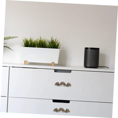 White drawers with Old School Vintage Zinc Alloy Cabinet Knobs And Drawer Pulls Set 56x17mm, rustic farmhouse vibe handles