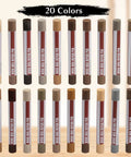 20 Color Wood Filler Sticks Kit For Quick DIY Furniture Scratch Repair And Touch Up Wax Crayons For Cabinets Tables Doors Floors And Hardwood Surfaces Technicolor Series displayed in 20 color variants in a grid format.