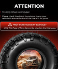 Go Kart Tire Set 145/70-6 Tubeless 4 Ply For Coleman CC100X CT100U Mini Bike close-up with NHS warning