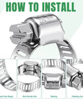 Bulk 300 Piece Stainless Steel Hose Clamp Assortment Kit With Worm Gear Clamps For Automotive Repairs And Plumbing Fixes Size Range 1/2 To 3/4 Inch Perfect DIY Vibe, stainless steel worm gear clamp installation guide