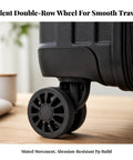 Game Changer Twin Roller Luggage Wheel Replacement Hub With Metal Ball Bearing Insert For Suitcase Repair Smooth Road Ride 360 Swivel Quiet Rolling Travel Bag Quick Fix Heavy Duty Design close-up of double-row wheel.