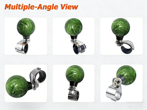 Ball Steering Wheel Spinner Booster Knob For Easy Turning And Quick Stops Universal Turning Assist Handle Fits Tractors Forklifts Lawn Mowers Boats And More Green multiple-angle view