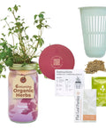 Complete Dope Mason Garden Jar Self Watering Hydroponics Kit With Organic Herb Seeds For Indoor Parsley Garden Jar Planter and accessories
