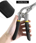 Hand holding 3 Inch Hand Seamer Sheet Metal Tool with Offset Design, comfort grip, used for bending and flattening metal sheets