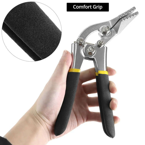 Hand holding 3 Inch Hand Seamer Sheet Metal Tool with Offset Design, comfort grip, used for bending and flattening metal sheets