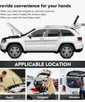 Top Shelf Hella Sturdy Rear Trunk Lid Struts And Lift Supports For Buick Century 2000 2005 And Regal 1999 2004 Oldsmobile Intrigue Left Right Pair 4122 Exact Fit Smooth Action white SUV with hood, tailgate, and window open for convenience