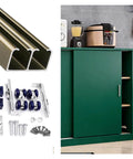 Smooth Sliding Closet Door Track Hardware Kit For 2 Bypass Doors 18-24mm Thick Wood, Champagne Floorless Barn Door Rails, Double Track 9ft