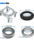 Rear Wheel Axle Bearing And Seal Kit For Wrangler JK JKU 2007 To 2018 Heavy Duty Dana 35 44 Axles Includes Seal Retainer Replaces 68008523AA 68003270AA 83503077 68499023AA, showing dimensions of components