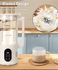 All In One Nut Milk Maker For Almond, Oat, Soy Milk And Plant Based Drinks, 40oz Capacity, 8 Functions in a kitchen setting