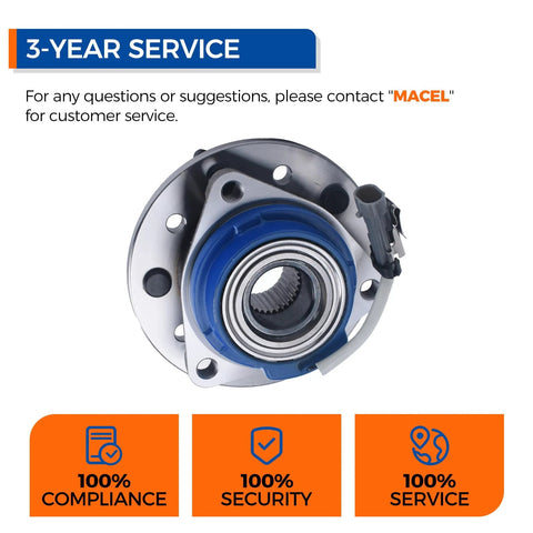 Front Wheel Hub And Bearing Assembly For 2004 2005 Chevy Classic, 1997 2003 Malibu, 1999 2004 Oldsmobile Alero, close-up view