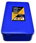 Blue case of 29-Piece Twist Drill Bit Set With 8 Percent Cobalt M42 For Hardened Steel And Cast Iron, Jobber Length, Fully Ground Bits