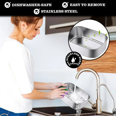 Woman washing 1.5L food grade stainless steel container of Electric Heated Lunch Box For Adults With 80W Fast Heating