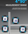Solid As A Rock Five Side Magnetic Digital Angle Finder With Built In Laser Level And Rechargeable Backlit Display For Table Saw Miter Woodworking Projects showing 4-sided measurement display on metal surface.
