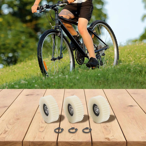 Beefed Up 36 Tooth Planetary Gear Set For Hub Motor E Bike With Nylon Stainless Steel Gears And Bearing Quiet Noise Reduction Wheel Hub Components 38mm Size 3 Pack displayed on wooden table