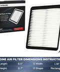 Premium Engine Air Filter For Subaru Cars Including Outback Forester Legacy WRX XV Crosstrek Tribeca 2005 To 2018 Models Replacement CA9997 WM997 with packaging and dimensions