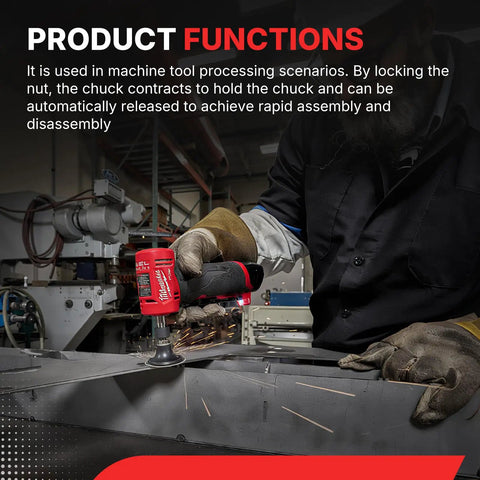 Worker using die grinder with Pro Grade Self Releasing Collet And Locking Nut Assembly 1/4 Inch Replacement Part for precision cutting