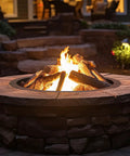 Outdoor Fire Pit Ring Kit With 33 Inch Outer Diameter And 30 Inch Inner Diameter Wood Burning Firepit Insert by stone wall